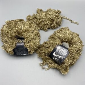 2 Skeins Lana Grossa‎ Amica Lux Yarn Color 701 Lt Brown Eyelash Wool Blend Italy